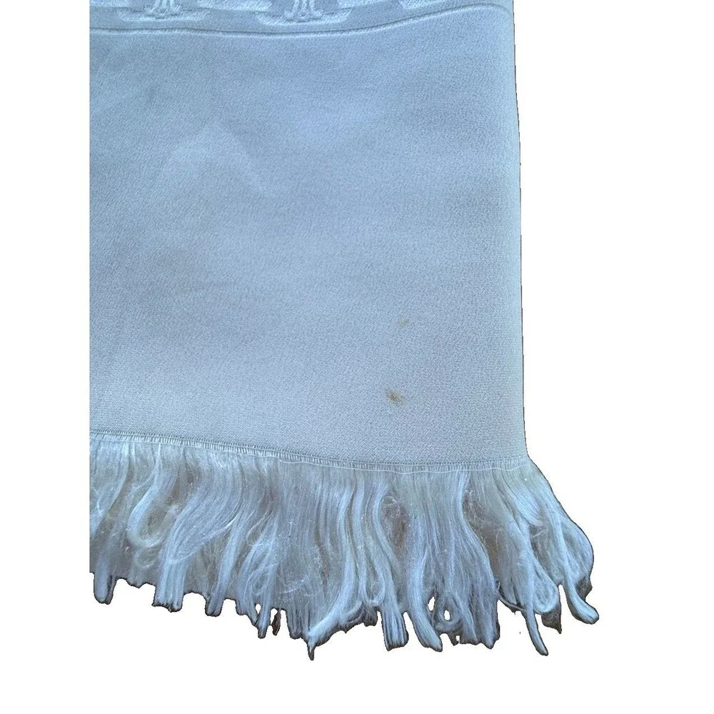 VTG Celine Paris 66” X 17” Ivory Tone On Tone Monogram Silk Scarf inch EVC